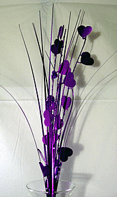 18" Heart Spray with Grass - Purple