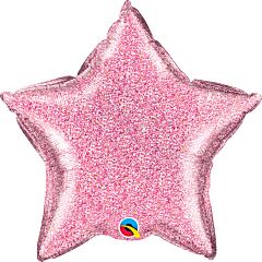 20" Pink Glittergraphic Star