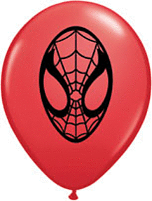 5" Qualatex Spiderman Face Latex - Red