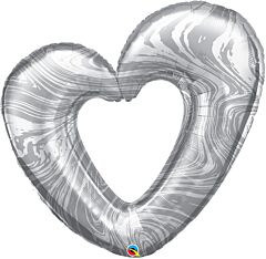 42" Open Marble Heart-Silver