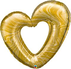 42" Open Marble Heart-Gold