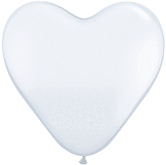 15" Qualatex Heart Latex - White