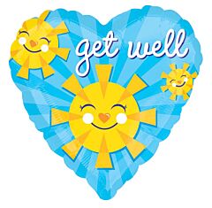 18" Get Well Smiley Suns 2 Sided