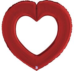 41" Linking Heart Satin Red