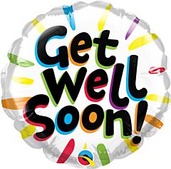 4" Get Well Soon Colorful Burst
