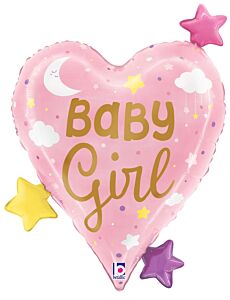 25" Baby Girl Heart Stars
