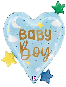 25" Baby Boy Heart Stars