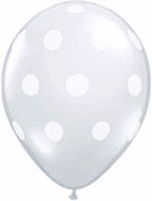 5" Qualatex Big Polka Dots Latex - Clear