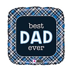 18" Best Dad Ever Plaid