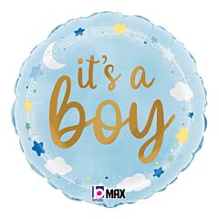 18" It's a Boy Stars and Clouds
