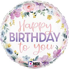 18" Floral Watercolor Birthday