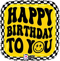 18" Smiley Checkerboard Birthday