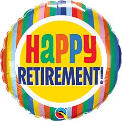 18" Retirement Colorful Stripes
