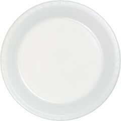 10.25" Plastic Plate-White 12/50