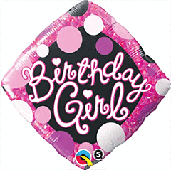 18" Birthday Girl Pink and Black