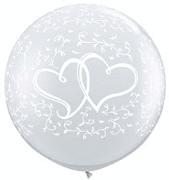 3' Qualatex Entwined Hearts-A-Round - Clear