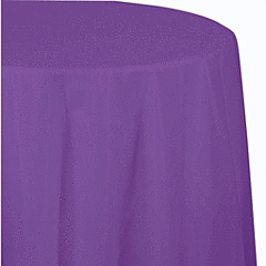 82" Plastic Round Table Cover - Amethyst