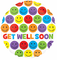 18" Bright Smiles Get Well Soon 2 Sided