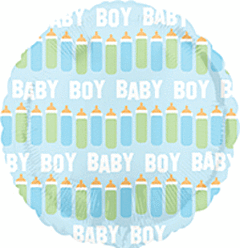 18" Blue Baby Boy Bottle Line 2 Sided