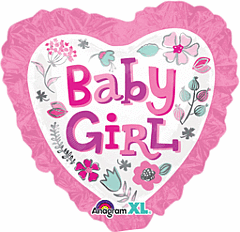 28" Baby Girl Heart Floral