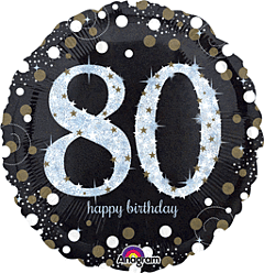 18" Sparkling Birthday 80 Holographic