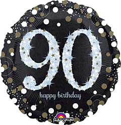 18" Sparkling Birthday 90 Holographic