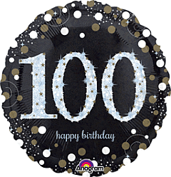 18" Sparkling Birthday 100 Holographic