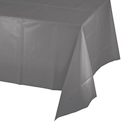 54" X 108" Plastic Table Cover - Glamour Gray
