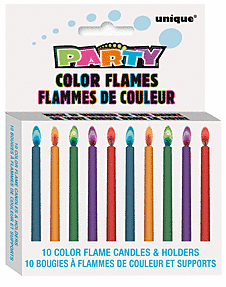 Color Flame Bday Candles 10Ct