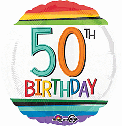 17" Rainbow Birthday 50