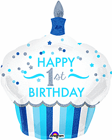 36" 1st Birthday Cupcake Boy
