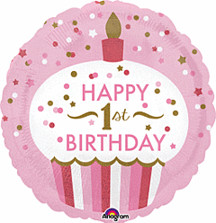 18" 1st Birthday Cupcake Girl