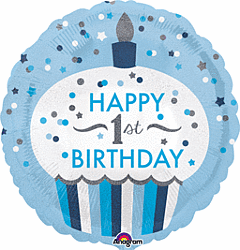 18" 1st Birthday Cupcake Boy