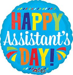 17" Happy Assistants Day Blue