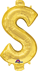 40" Anagram Symbol Dollar Sign Gold