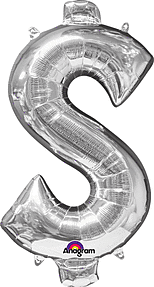 17" Symbol Dollar Sign Silver Consumer Inflate