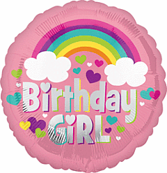 17" Birthday Girl Rainbow Fun