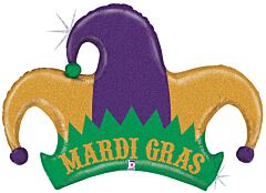 42" Mardi Gras Jester Hat Holographic