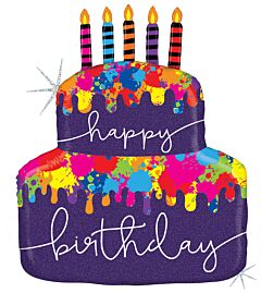 30" Paint Splatter Birthday Cake