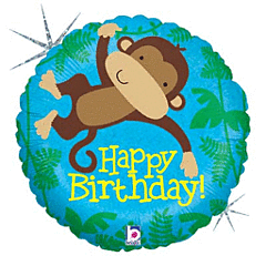 18" Monkey Buddy Birthday Holographic