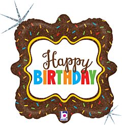 18" Chocolate Sprinkles Birthday Holographic