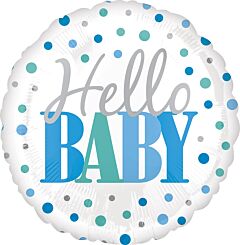 18" Hello Baby Dots Blue