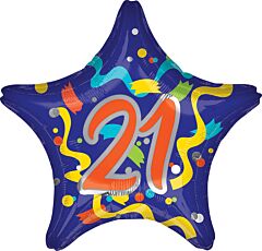 18" 21st Birthday Star