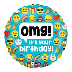 18" Emoji OMG Birthday