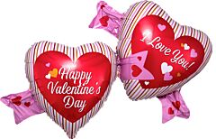 38" Happy Valentine's Day Double Hearts