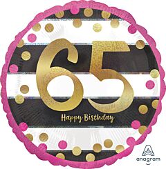 18" Pink & Gold Milestone 65 Holographic