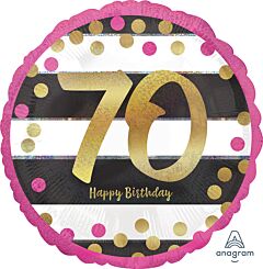 18" Pink & Gold Milestone 70 Holographic