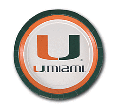 U Of Miami - 9" Plate 10Ct