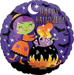 17" Halloween Witch/Cauldron