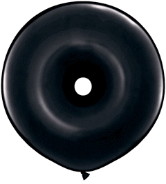 16" Qualatex Geo Donut Latex - Onyx Black